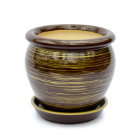 Вазон Вьетнам глянец шоколад-золото №3 купить