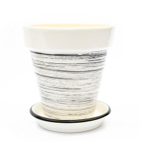 Вазон Наперсток глянец бело-черный купить