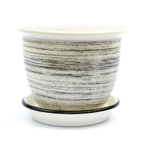 Вазон Классик глянец бело-черный 0,5л купить