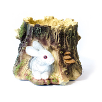 Кашпо кролик на пеньку купить