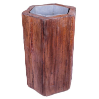 Бетонная урна с текстурой дерева 