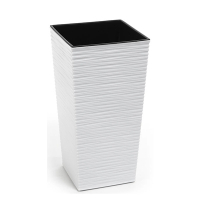 Кашпо Фінезія 350х350 з вазоном вкладкою білий долото купить