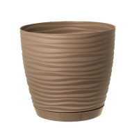 Вазон Sahara серо-бежевый 13 см с поддоном купить