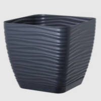 Вазон Sahara квадрат антрацит 23см з піддоном купить