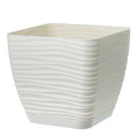 Вазон Sahara квадрат кремовий 23 см з піддоном купить
