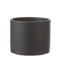 Кашпо Edelman Era pot round рельефний 28 cм чорний матовий купить
