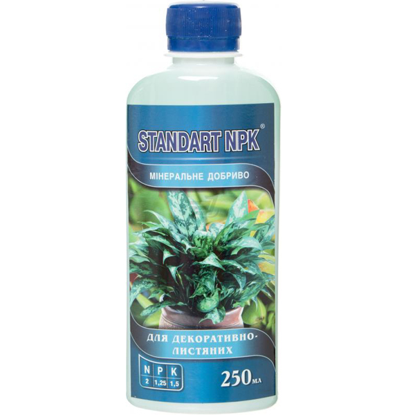 Удобрение минеральное Standart NPK для декоративно-лиственных растений 250 мл купить 