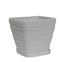 Вазон Квадрат Волна №2 шелк белый купить