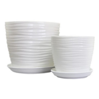 Вазон Грация №4 Волна глянец белый 1,0л купить